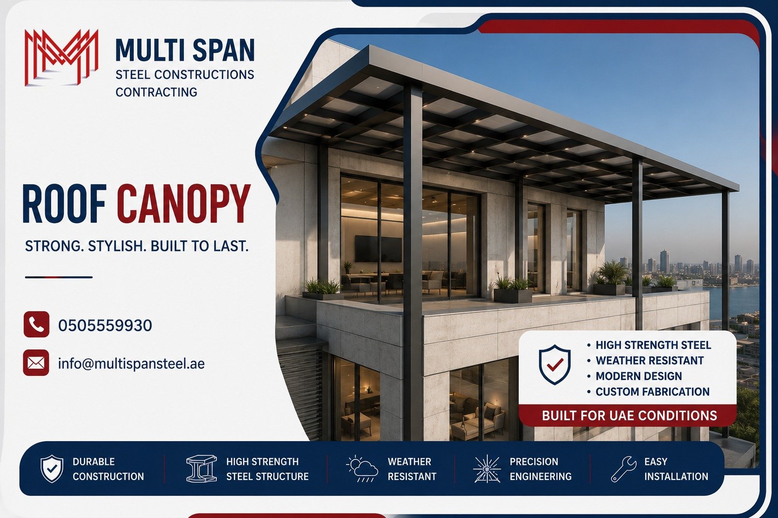 Roof canopy / Entrance canopy 5 Roof Canopy Structure UAE