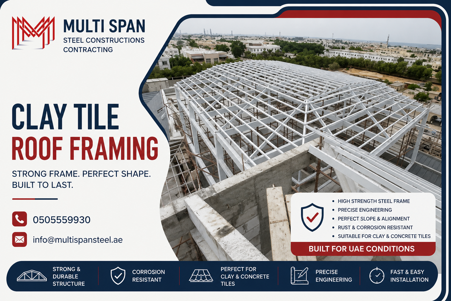 Clay tile framing – Roof framing 1 Clay Tile Roof Framing UAE