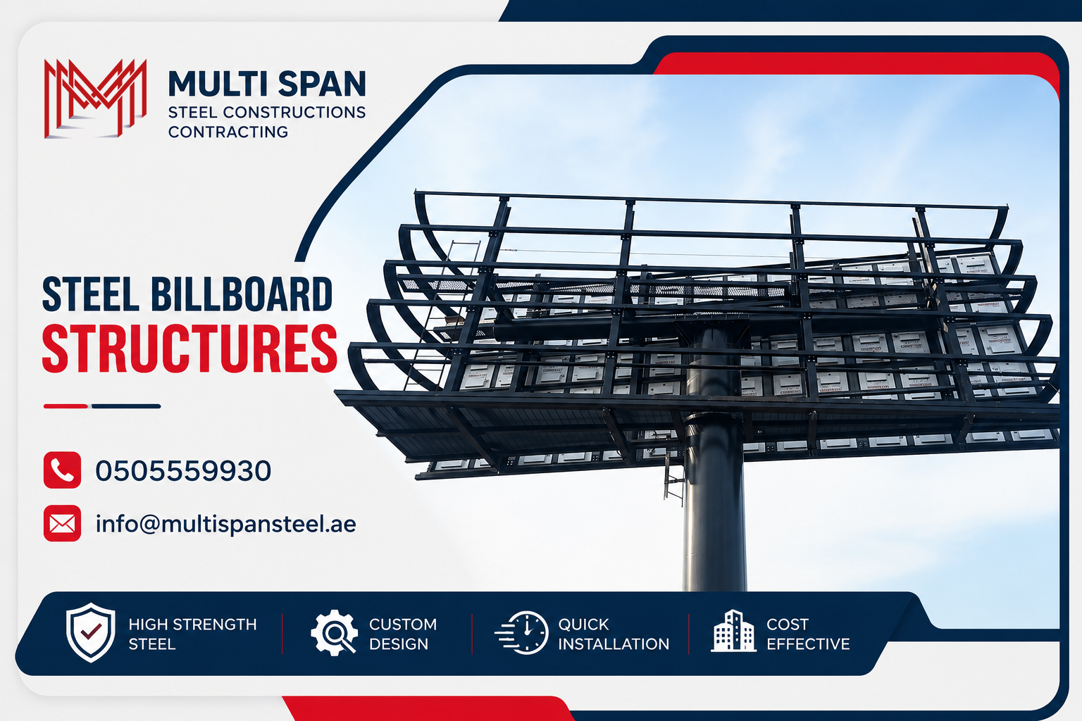 Steel billboard structures 1 Steel Billboard Structures Fabrication UAE