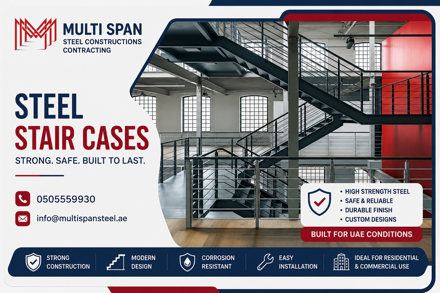 Steel stair cases 1 Steel Staircases Fabricator in Dubai