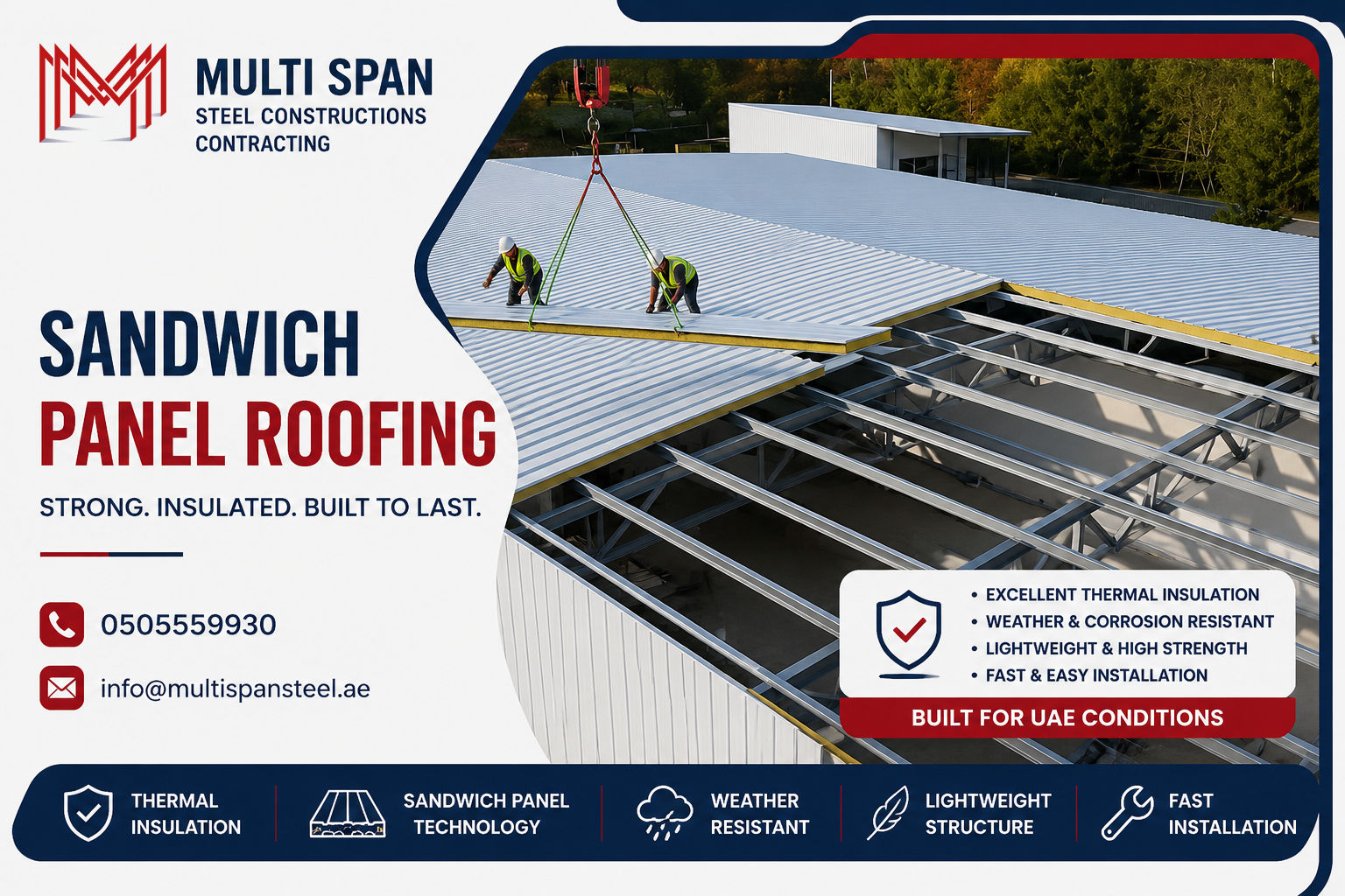 Sandwich Panel Roofing Service in Dubai